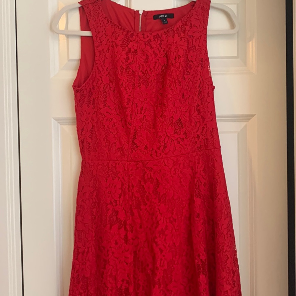 Apt 9 red lace sleeveless dress, size 4.